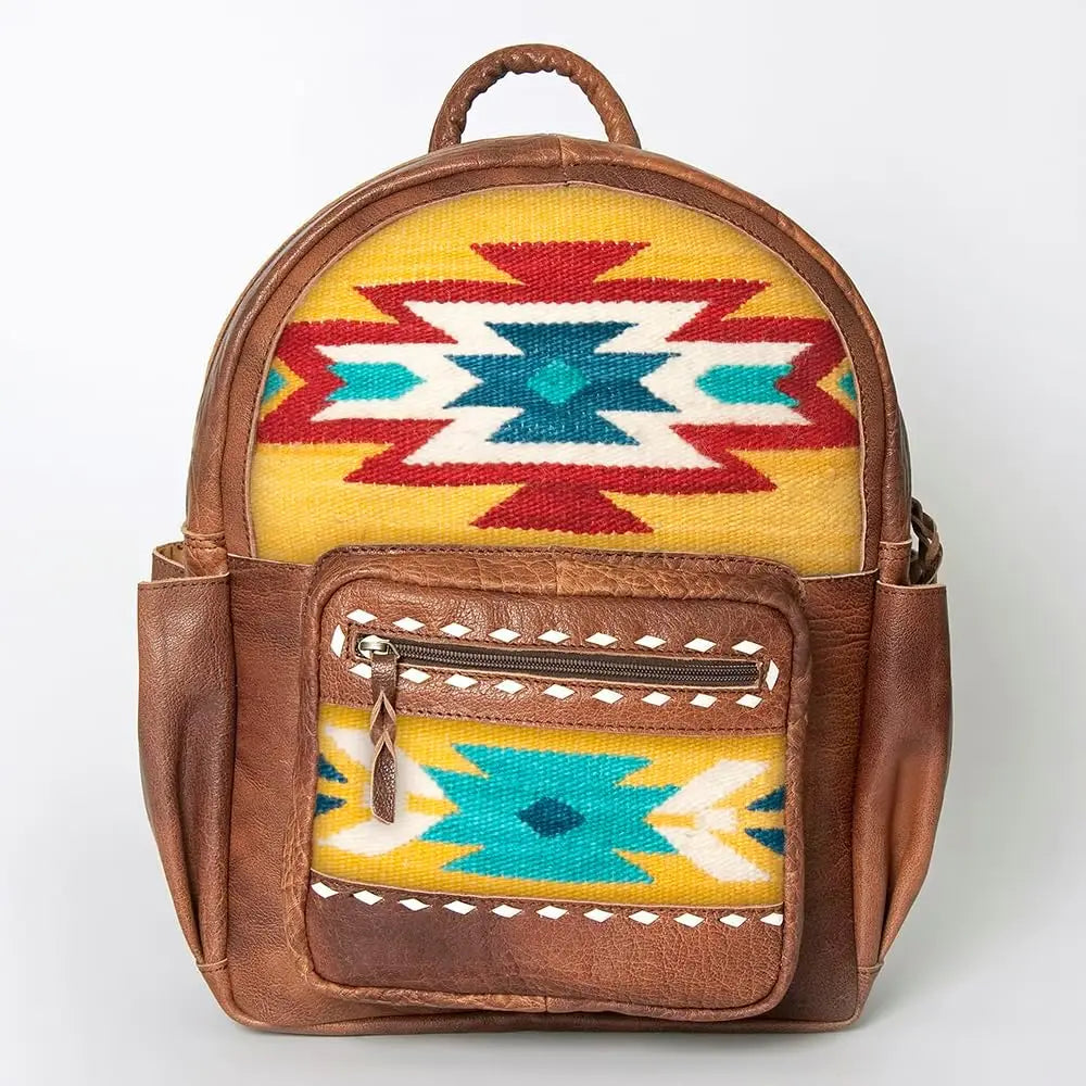 Sacs à dos en cuir de vachette véritable travaillé à la main, sacs à dos élégants en cuir sculpté, sacs à dos de style western