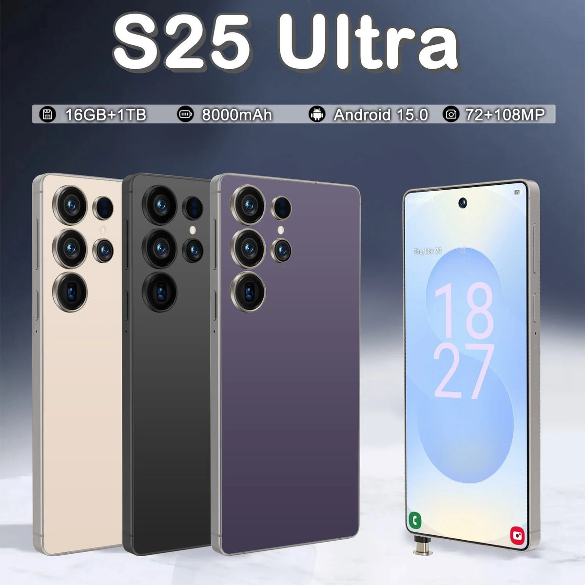 16GB+1TB Large Memory S25 Ultra Smartphone 7.3 Inch Full Screen Android 15 S25 Ultra 5G Gaming Android S25 Ultra Mobile Phones