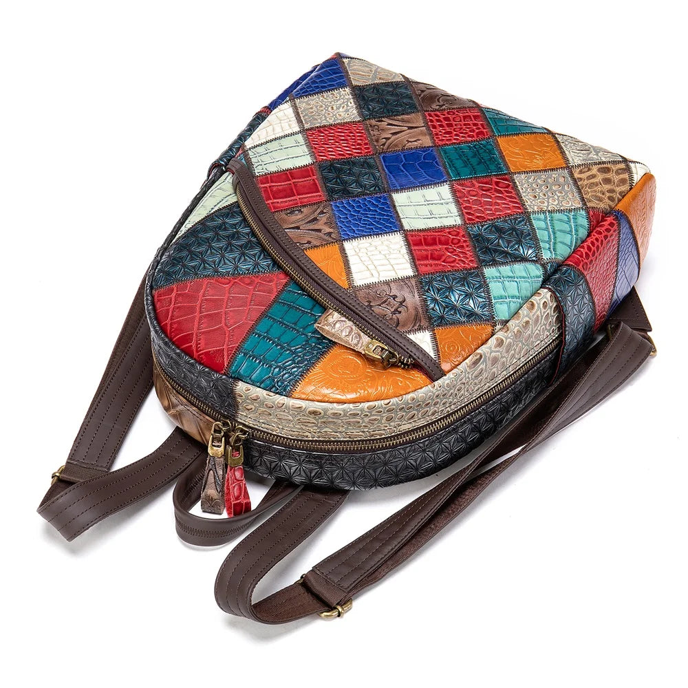 Sac à dos en cuir WETSAL pour femme – Sac à dos de luxe coloré, idéal pour l'école ou les adolescentes