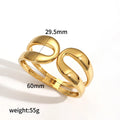 Double Layers Hollow Metal Wide Bracelet Bangle Stainless Steel Waterproof Wrist Jewelry Women Adjustable Cuff Bracelet Bangle