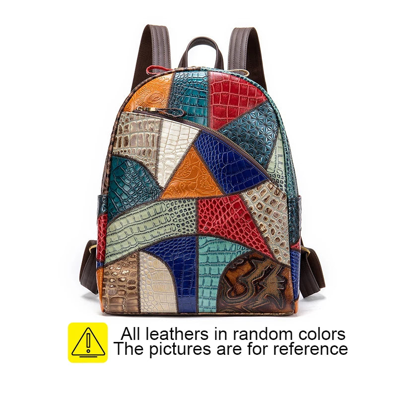 Sac à dos en cuir WETSAL pour femme – Sac à dos de luxe coloré, idéal pour l'école ou les adolescentes