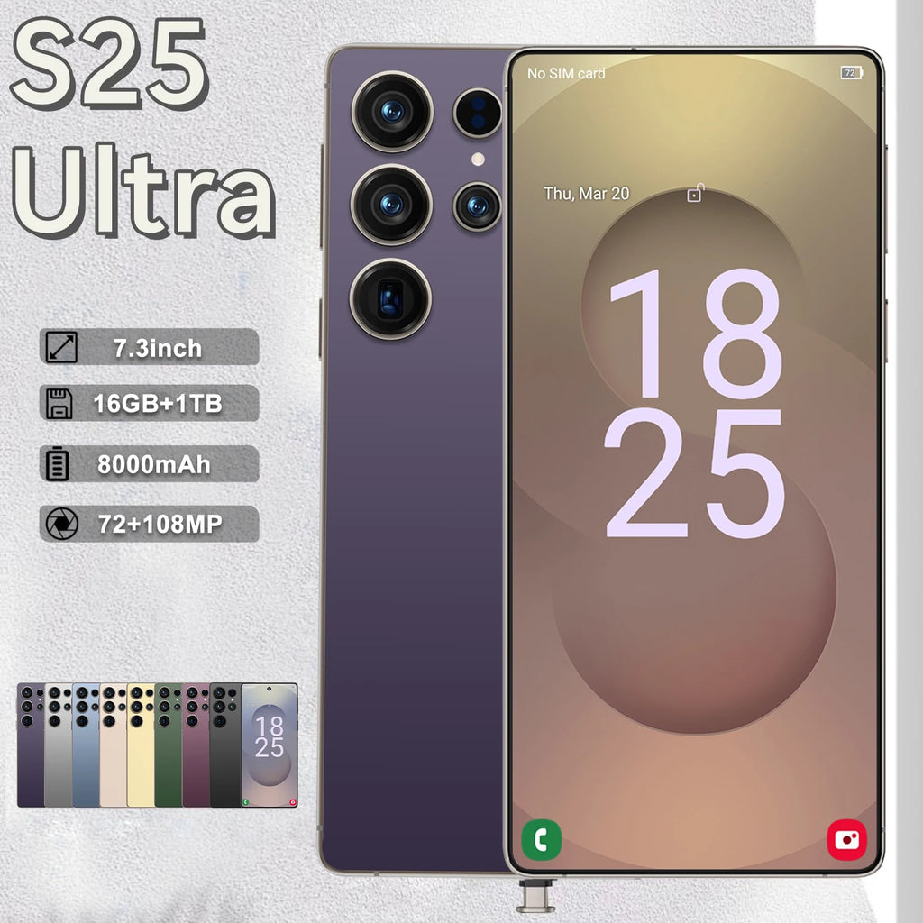 16GB+1TB Large Memory S25 Ultra Smartphone 7.3 Inch Full Screen Android 15 S25 Ultra 5G Gaming Android S25 Ultra Mobile Phones