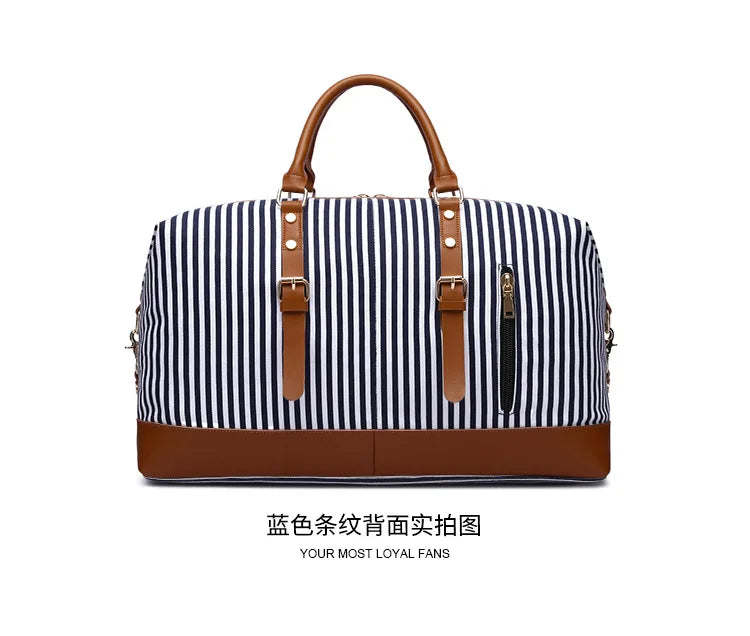 Sac fourre-tout vintage en toile grande capacité, idéal pour les voyages d'affaires et les week-ends, pour hommes et femmes.
