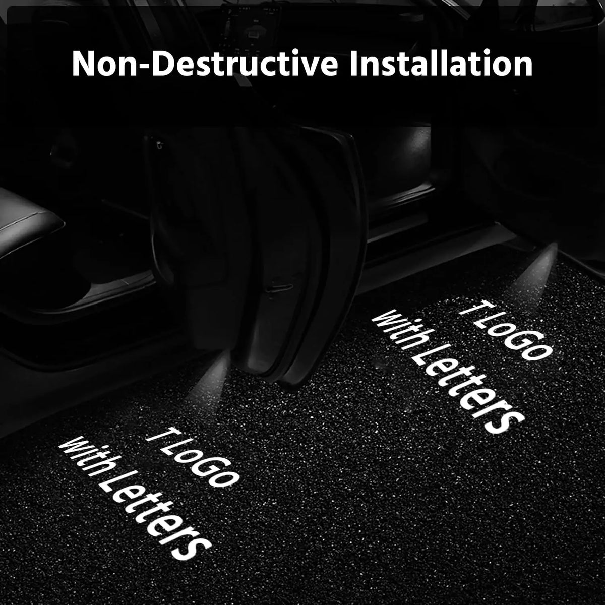 4pcs Special LED Accessories for Tesla Model 3/Y/S/X ABS Material Car Door Logo Projector Lights Welcome Lights