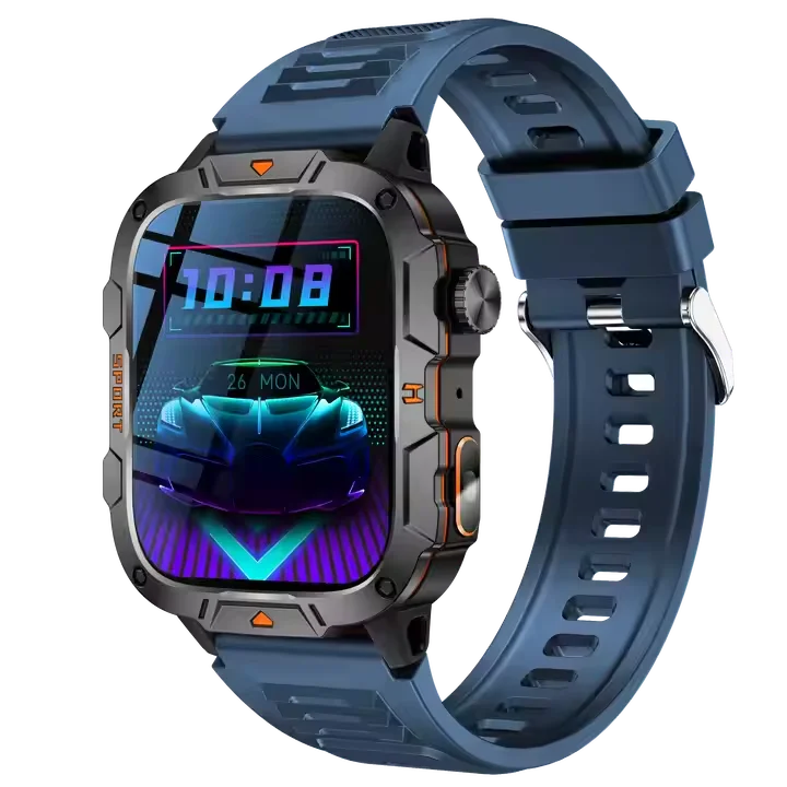 420Mah QX12 1.96" IPS Smartwatches with LED Flashlight Fitness Tracker Heart Rate Monitor Outdoor Sports Smart Watch