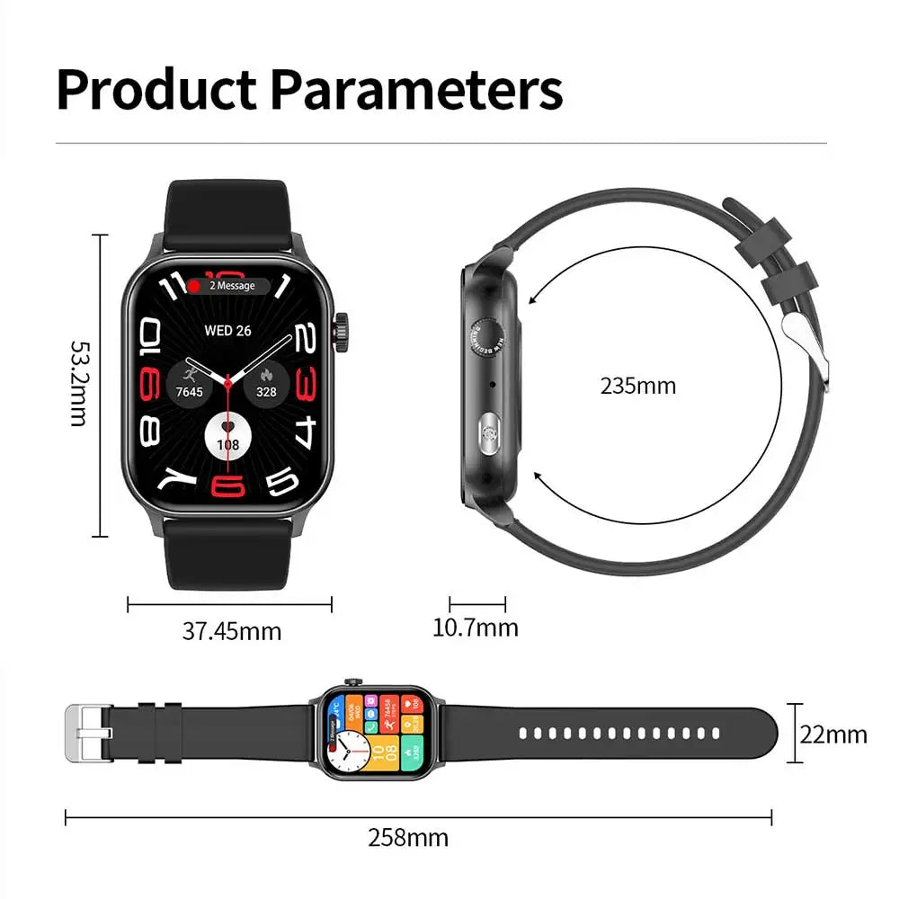 Best Unisex AMOLED Display Fitness Tracker Men Women Sports Smart Watch for Android IOS Phone