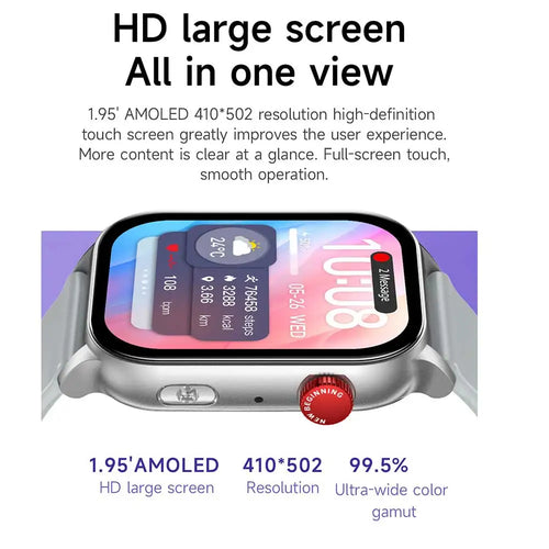 Best Unisex AMOLED Display Fitness Tracker Men Women Sports Smart Watch for Android IOS Phone