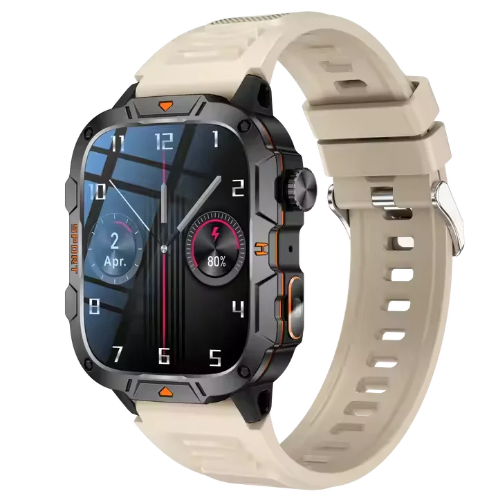 420Mah QX12 1.96" IPS Smartwatches with LED Flashlight Fitness Tracker Heart Rate Monitor Outdoor Sports Smart Watch