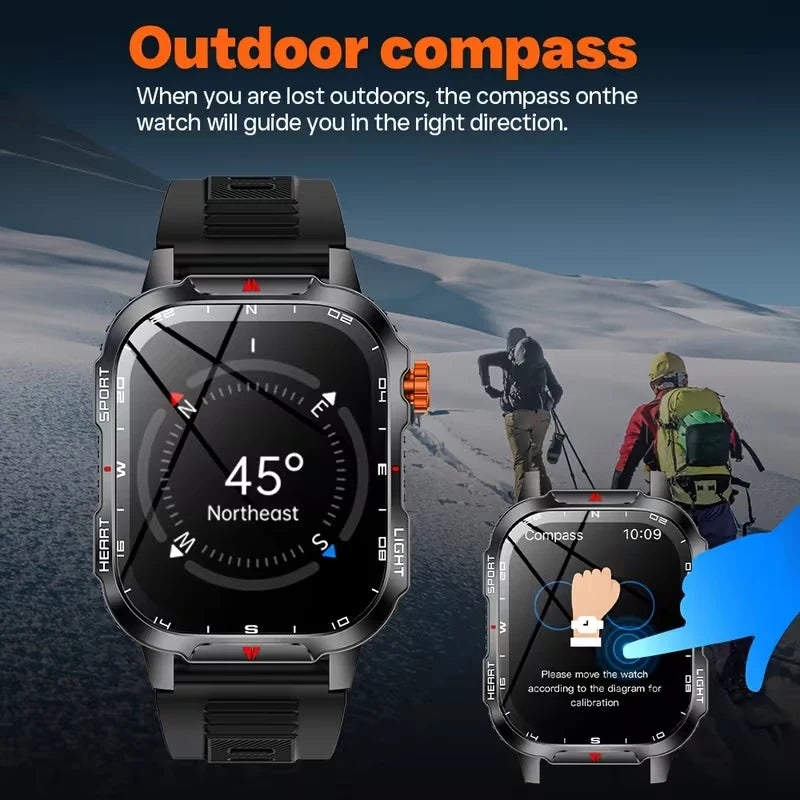SENBONO 2026 MAX68 Smartwatch Touch Screen 1100mAh Battery IP68 Waterproof Fitness Tracker Compass Multisport Tracking Unisex