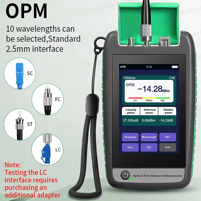 Réflectomètre optique de domaine temporel OTDR AUA-18/180/161A/U, 1310/1550/1610nm, 22/20dB, Test de Fiber optique actif 80KM (en option)