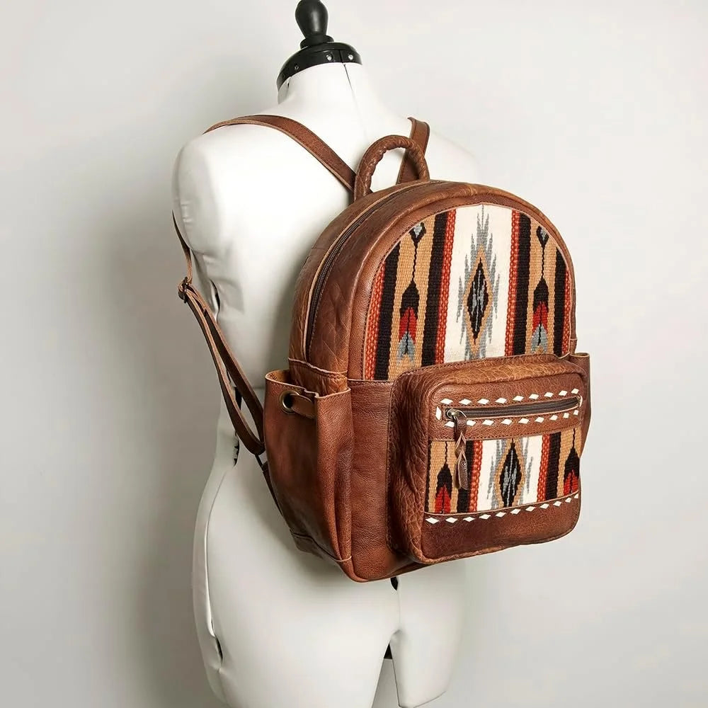 Sacs à dos en cuir de vachette véritable travaillé à la main, sacs à dos élégants en cuir sculpté, sacs à dos de style western