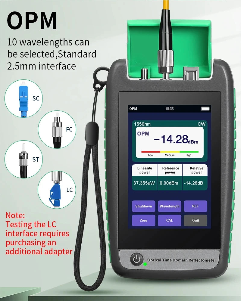 Réflectomètre optique de domaine temporel OTDR AUA-18/180/161A/U, 1310/1550/1610nm, 22/20dB, Test de Fiber optique actif 80KM (en option)