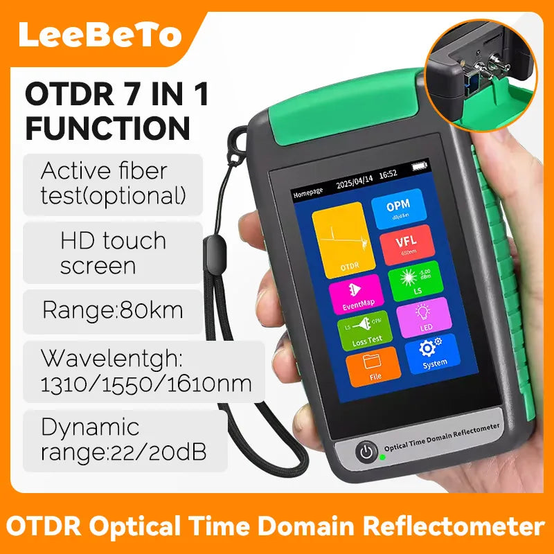 Réflectomètre optique de domaine temporel OTDR AUA-18/180/161A/U, 1310/1550/1610nm, 22/20dB, Test de Fiber optique actif 80KM (en option)